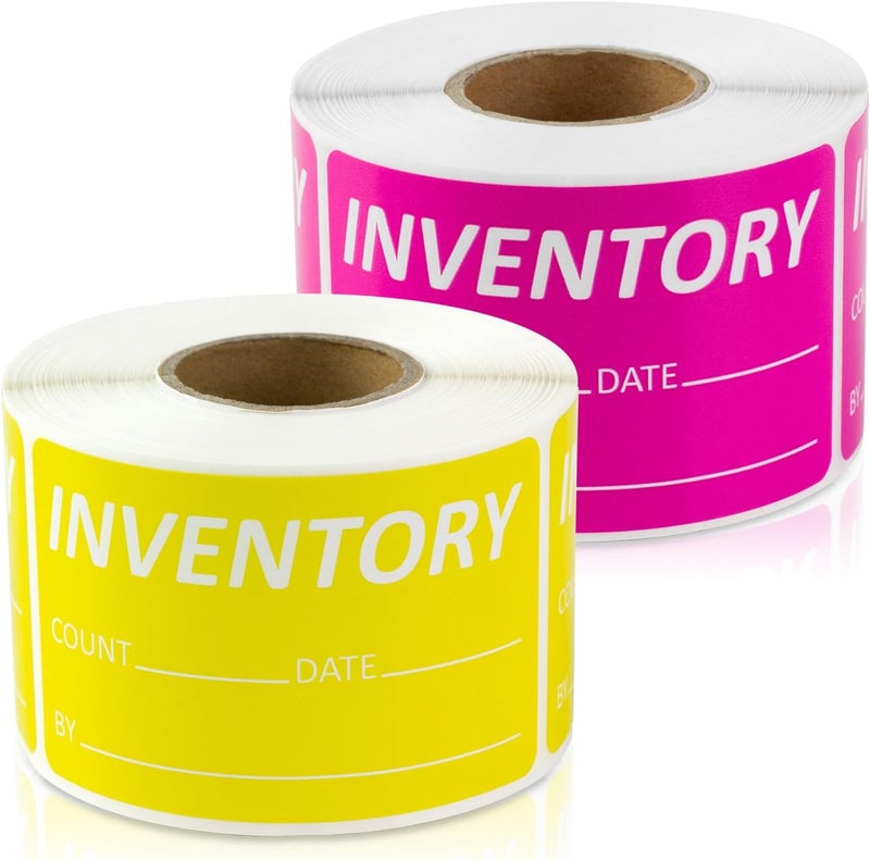 OfficeSmartLabels Inventory Labels (2.5 x 1.5 inch, Bright Yellow & Pink - 600 Labels) Inventory Count Writable Stickers for Inventory Management or Inventory Control - Image 1